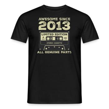 2013 Birthday Born in 2013 Vintage Retro - Men's T-Shirt - black - Front - AI Model Male 178 light (178cm)