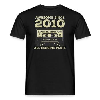 2010 Geburtstag geboren im Jahr 2010 Vintage Retro - Männer T-Shirt - Schwarz - Vorne - AI Model Male 178 light (178cm)