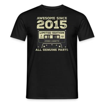 2015 Geburtstag geboren im Jahr 2015 Vintage Retro - Männer T-Shirt - Schwarz - Vorne - AI Model Male 178 light (178cm)