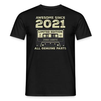 2021 Anniversaire Né En 2021 Vintage Rétro - T-shirt homme - noir - Devant - AI Model Male 178 light (178cm)