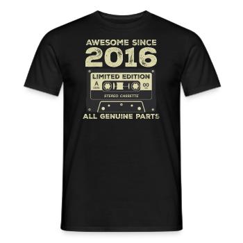 2016 Geburtstag geboren im Jahr 2016 Vintage Retro - Männer T-Shirt - Schwarz - Vorne - AI Model Male 178 light (178cm)
