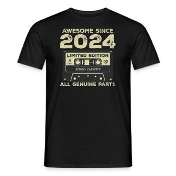 2024 Birthday Born in 2024 Vintage Retro - Men's T-Shirt - black - Front - AI Model Male 178 light (178cm)