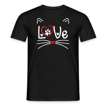 Amour de chat de la Saint-Valentin - T-shirt homme - noir - Devant - AI Model Male 178 light (178cm)
