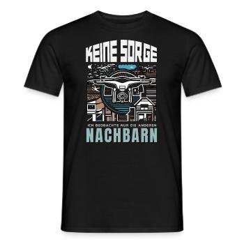 Above the rooftops - Drone Pilot Style - Men's T-Shirt - black - Front - AI Model Male 178 light (178cm)
