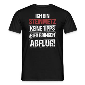 I'm a stonemason - bring beer and take off - Men's T-Shirt - black - Front - AI Model Male 178 light (178cm)