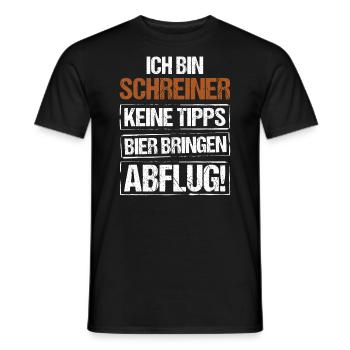 Ich bin Schreiner - Bier bringen und Abflug - Männer T-Shirt - Schwarz - Vorne - AI Model Male 178 light (178cm)