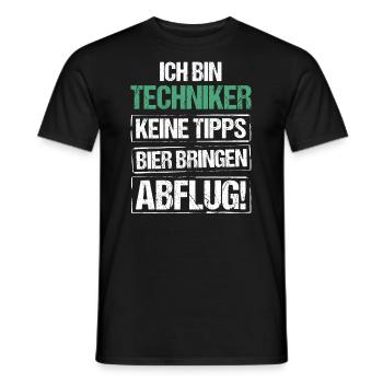 Je suis technicien - apporte de la bière et décolle - T-shirt homme - noir - Devant - AI Model Male 178 light (178cm)
