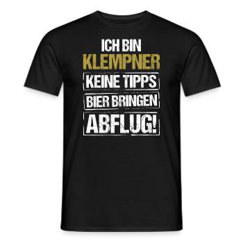 Je suis plombier - apporte de la bière et décolle - T-shirt homme - noir - Devant - AI Model Male 178 light (178cm)