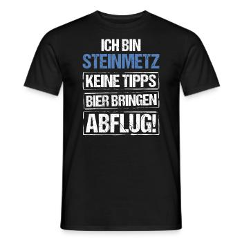 I'm a stonemason - bring beer and take off - Men's T-Shirt - black - Front - AI Model Male 178 light (178cm)