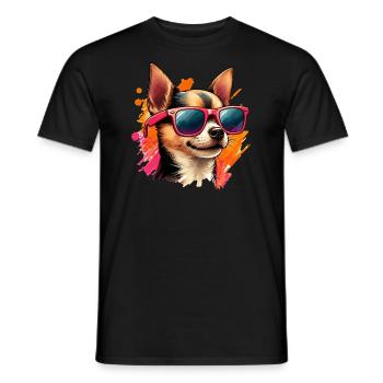 Art coloré Chihuahua - T-shirt homme - noir - Devant - AI Model Male 178 light (178cm)