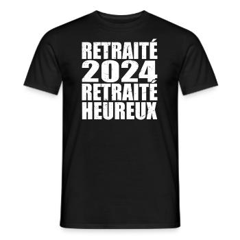 Happy Retiree Retirement Gift 2024 - Men's T-Shirt - black - Front - AI Model Male 178 light (178cm)