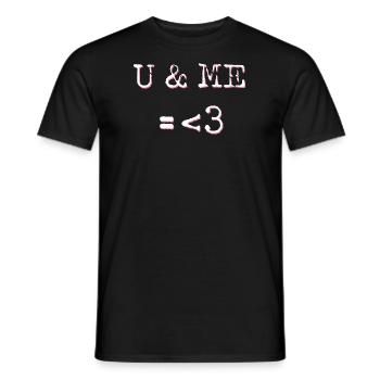 U & Me = <3 - Männer T-Shirt - Schwarz - Vorne - AI Model Male 178 light (178cm)