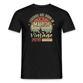 Les Légendes Sont Nées En Mars 2019 Cadeau Vintage - T-shirt homme - noir - Devant - AI Model Male 178 light (178cm)