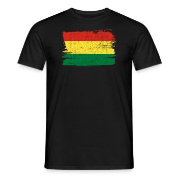 Bolivia Flag Bandiera Peace Vintage - Men's T-Shirt - black - Front - AI Model Male 178 light (178cm)