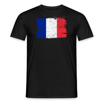 Francia Bandiera France Flag Peace Vintage - Men's T-Shirt - black - Front - AI Model Male 178 light (178cm)