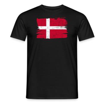 Danimarca Bandiera Denmark Flag Peace Vintage - Men's T-Shirt - black - Front - AI Model Male 178 light (178cm)