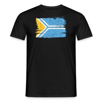 Tuva Bandiera Flag Peace Vintage - Men's T-Shirt - black - Front - AI Model Male 178 light (178cm)