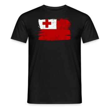 Tonga Bandiera Flag Peace Vintage - Men's T-Shirt - black - Front - AI Model Male 178 light (178cm)