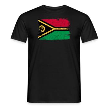 Vanuatu Bandiera Flag Peace Vintage - Men's T-Shirt - black - Front - AI Model Male 178 light (178cm)