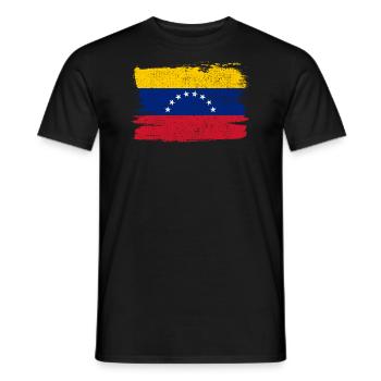 Venezuela Flag Flag Peace Vintage - Men's T-Shirt - black - Front - AI Model Male 178 light (178cm)