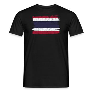 Thailand Flagge Flagge Frieden Vintage - Männer T-Shirt - Schwarz - Vorne - AI Model Male 178 light (178cm)