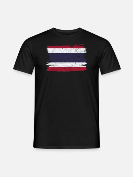 Drapeau de la Thaïlande Drapeau de la paix Vintage - T-shirt homme - noir
