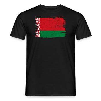Weißrussland Bandiera Flagge Frieden Vintage - Männer T-Shirt - Schwarz - Vorne - AI Model Male 178 light (178cm)