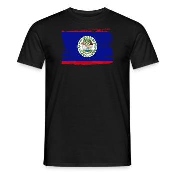 Belize Bandiera Flag Peace Vintage - Men's T-Shirt - black - Front - AI Model Male 178 light (178cm)