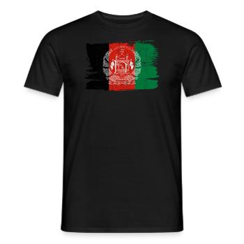 Afghanistan Old Bandiera Flag Peace Vintage - Men's T-Shirt - black - Front - AI Model Male 178 light (178cm)