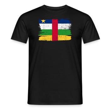 Central African Republic Bandiera Flag Peace - Men's T-Shirt - black - Front - AI Model Male 178 light (178cm)