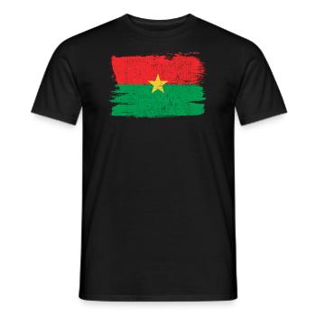 Burkina Faso Bandiera Flag Peace Vintage - Men's T-Shirt - black - Front - AI Model Male 178 light (178cm)