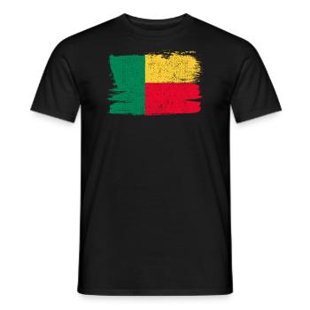 Benin Bandiera Flag Peace Vintage - Men's T-Shirt - black - Front - AI Model Male 178 light (178cm)