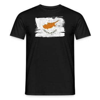 Cyprus Flag Flag Peace Vintage - Men's T-Shirt - black - Front - AI Model Male 178 light (178cm)