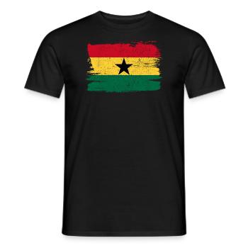 Ghana Flag Flag Peace Vintage - Men's T-Shirt - black - Front - AI Model Male 178 light (178cm)