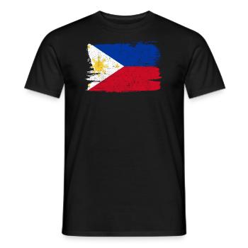 Philippinen Flagge Flagge Frieden Vintage - Männer T-Shirt - Schwarz - Vorne - AI Model Male 178 light (178cm)
