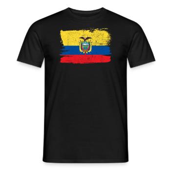 Drapeau de l’Équateur drapeau paix Vintage - T-shirt homme - noir - Devant - AI Model Male 178 light (178cm)
