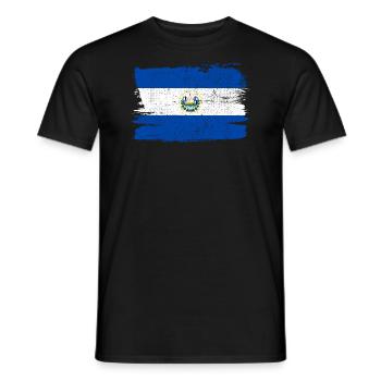 El Salvador Flag Flag Peace Vintage - Men's T-Shirt - black - Front - AI Model Male 178 light (178cm)