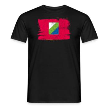 Abruzzo Flag Italy Flag Peace Vintage - Men's T-Shirt - black - Front - AI Model Male 178 light (178cm)