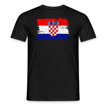 Kroatien Flagge Flagge Frieden Vintage - Männer T-Shirt - Schwarz - Vorne - AI Model Male 178 light (178cm)