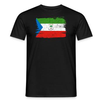 Equatorial Guinea Flag Flag Peace Vintage - Men's T-Shirt - black - Front - AI Model Male 178 light (178cm)