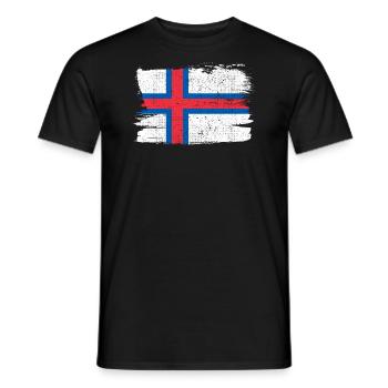 Faroe Islands Flag Flag Peace Vintage - Men's T-Shirt - black - Front - AI Model Male 178 light (178cm)