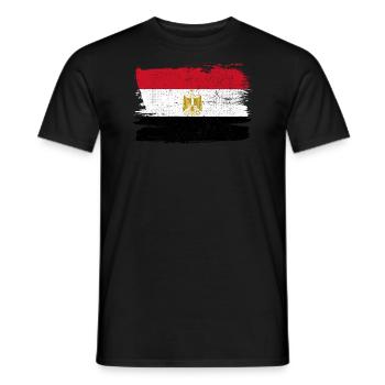 Egypt Flag Flag Peace Vintage - Men's T-Shirt - black - Front - AI Model Male 178 light (178cm)
