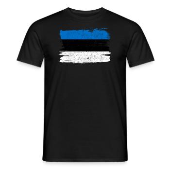 Estland Flagge Flagge Frieden Vintage - Männer T-Shirt - Schwarz - Vorne - AI Model Male 178 light (178cm)