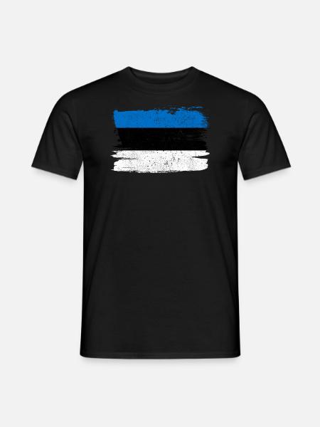 Drapeau de l’Estonie Drapeau de la paix Vintage - T-shirt homme - noir