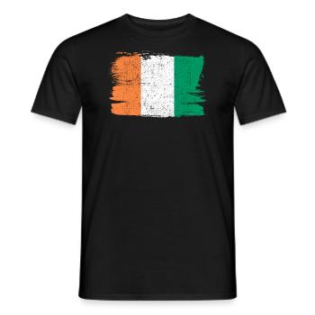 Côte d’Ivoire Drapeau Drapeau Paix Vintage - T-shirt homme - noir - Devant - AI Model Male 178 light (178cm)