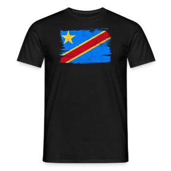Flagge der Demokratischen Republik Kongo - Männer T-Shirt - Schwarz - Vorne - AI Model Male 178 light (178cm)