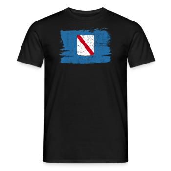 Campania Flag Italy Flag Peace Vintage - Men's T-Shirt - black - Front - AI Model Male 178 light (178cm)