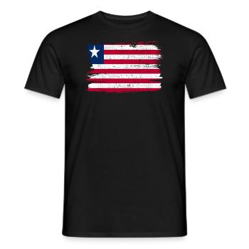 Liberia Flag Flag Peace Vintage - Men's T-Shirt - black - Front - AI Model Male 178 light (178cm)