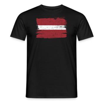 Drapeau de la Lettonie Drapeau de la paix Vintage - T-shirt homme - noir - Devant - AI Model Male 178 light (178cm)