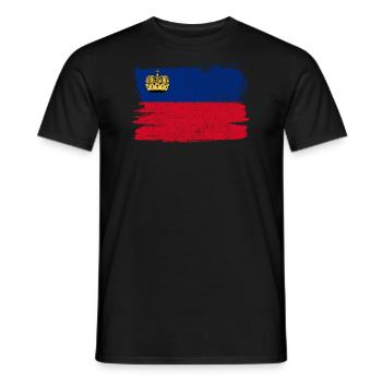 Liechtenstein Flagge Flagge Frieden Vintage - Männer T-Shirt - Schwarz - Vorne - AI Model Male 178 light (178cm)